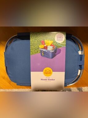 36 can blue foldable picnic cooler